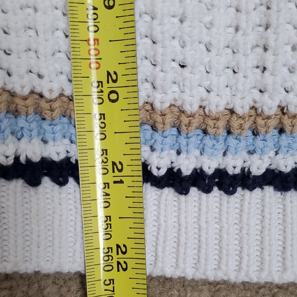 B. Coastline White Knit Stripped Cardigan Nautical Preppy Business Casual Sz S - Picture 9 of 11